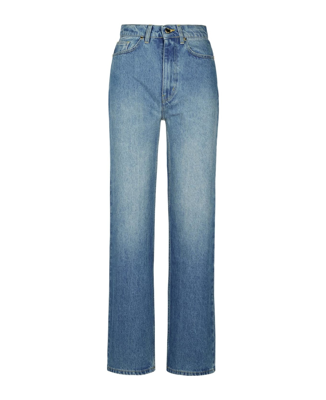 Light Blue Denim Cotton Jeans - 1