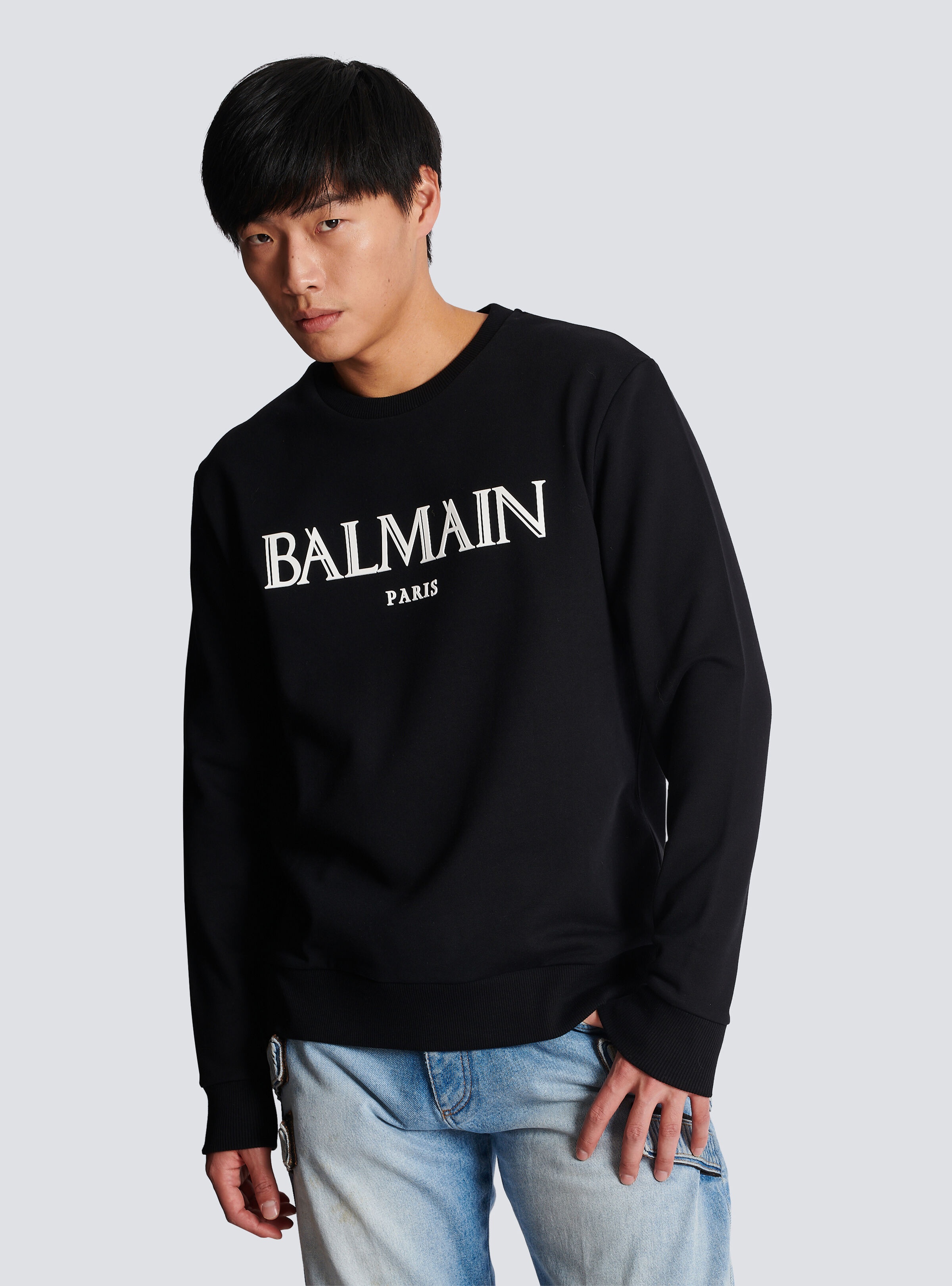 Sweatshirt with rubber Roman Balmain logo - 6