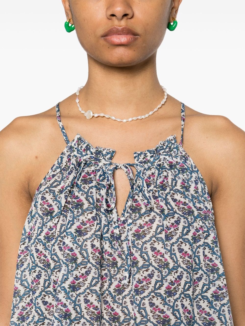 Fabino floral-print sleeveless blouse - 5