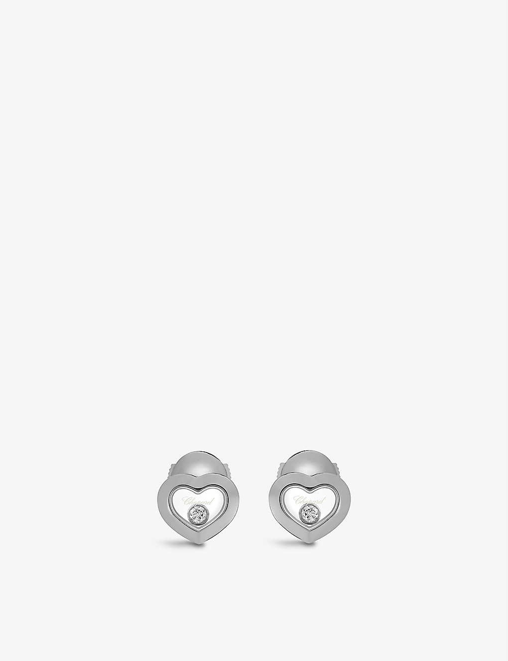 Happy Diamonds 18ct white-gold and 0.10ct diamond earrings - 1