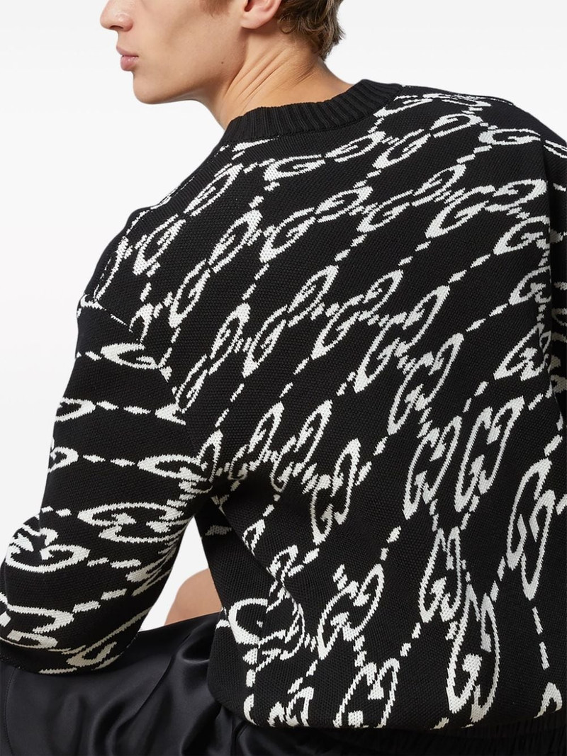 GUCCI wavy GG cotton-piqué sweater outlook