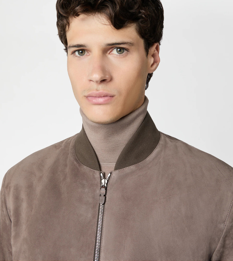 PASHMY BOMBER JACKET IN SUEDE - BROWN 4