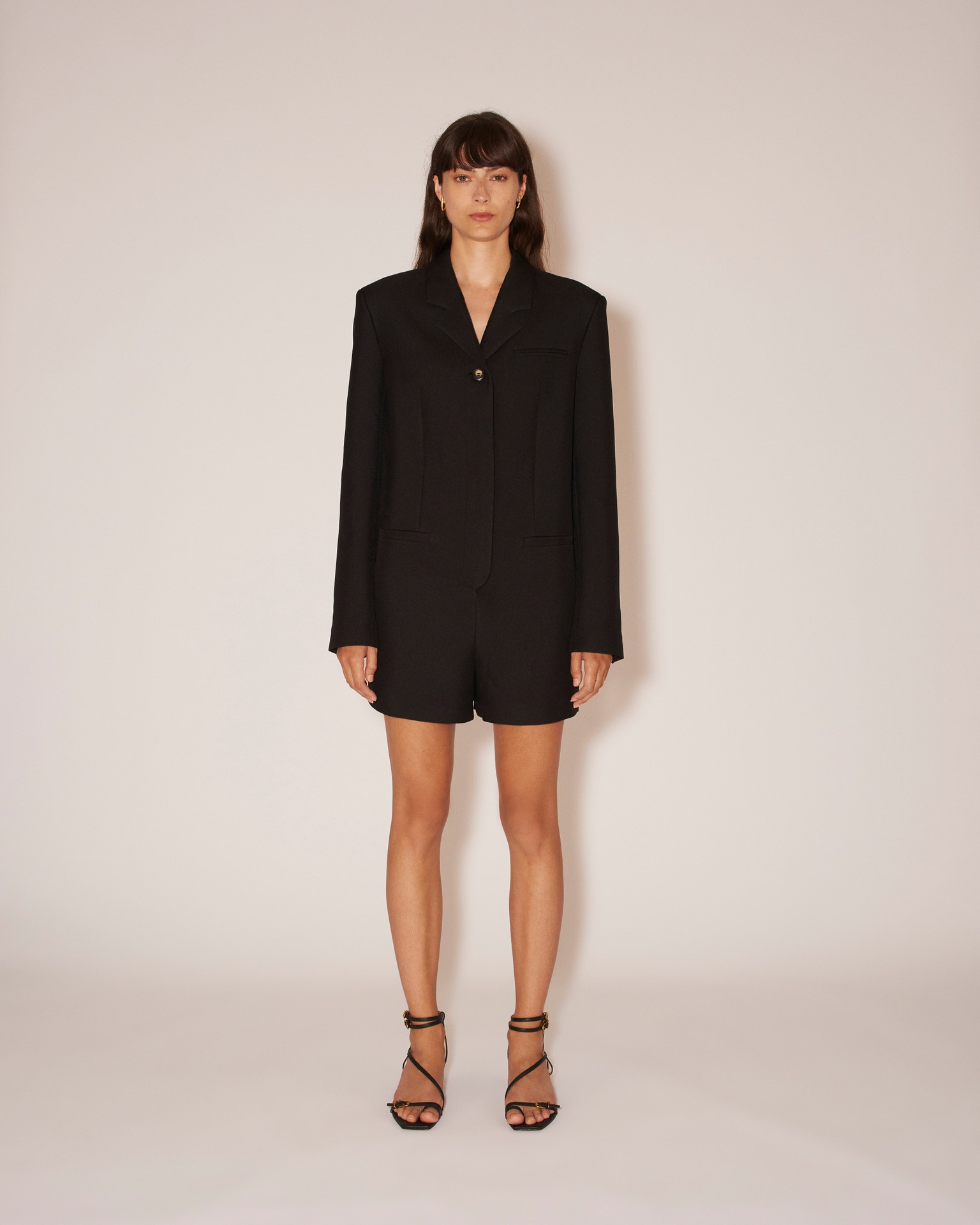 JACORY - Double suiting single breasted playsuit - Black - 3