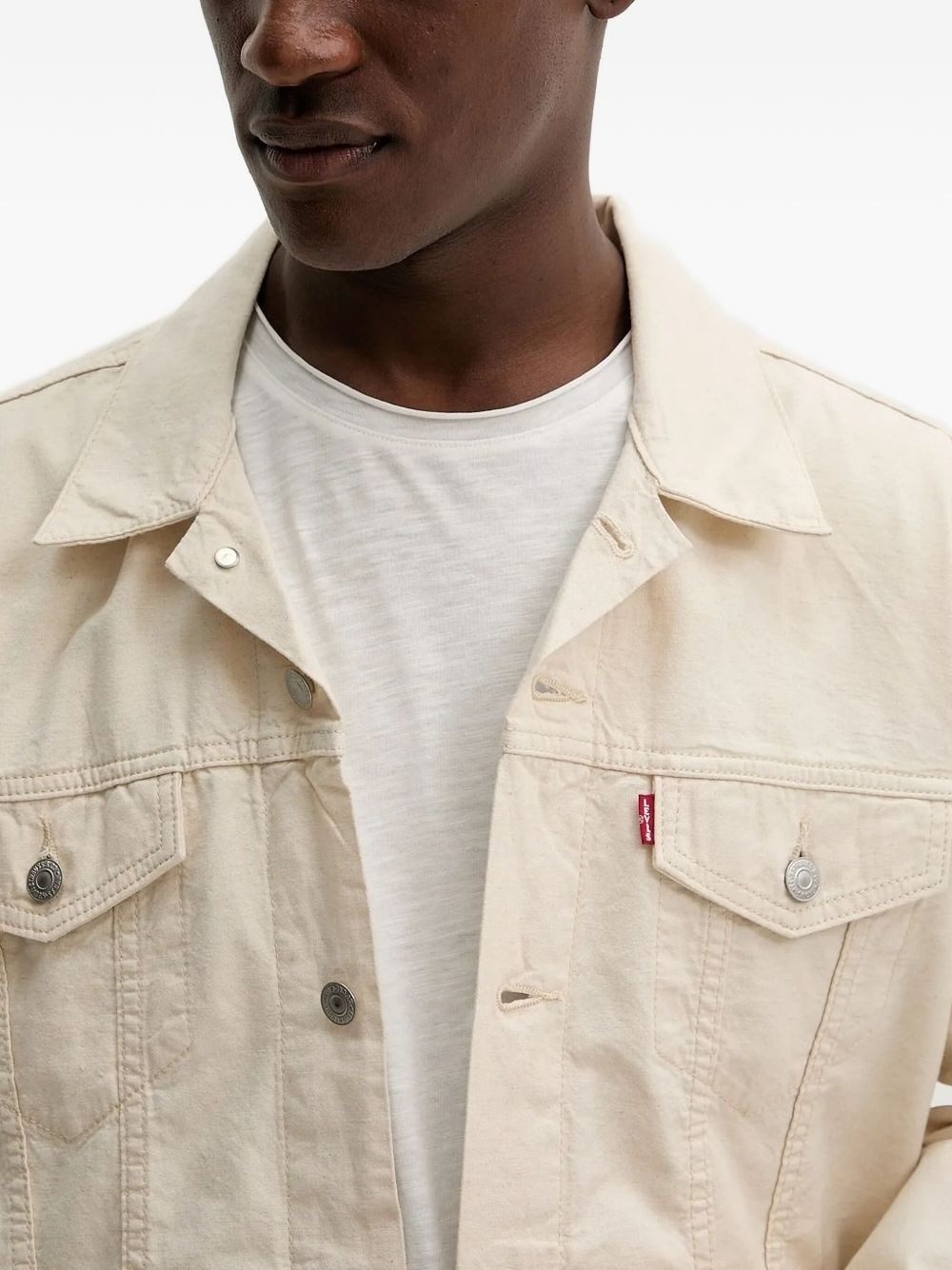 button-fastening denim jacket - 3