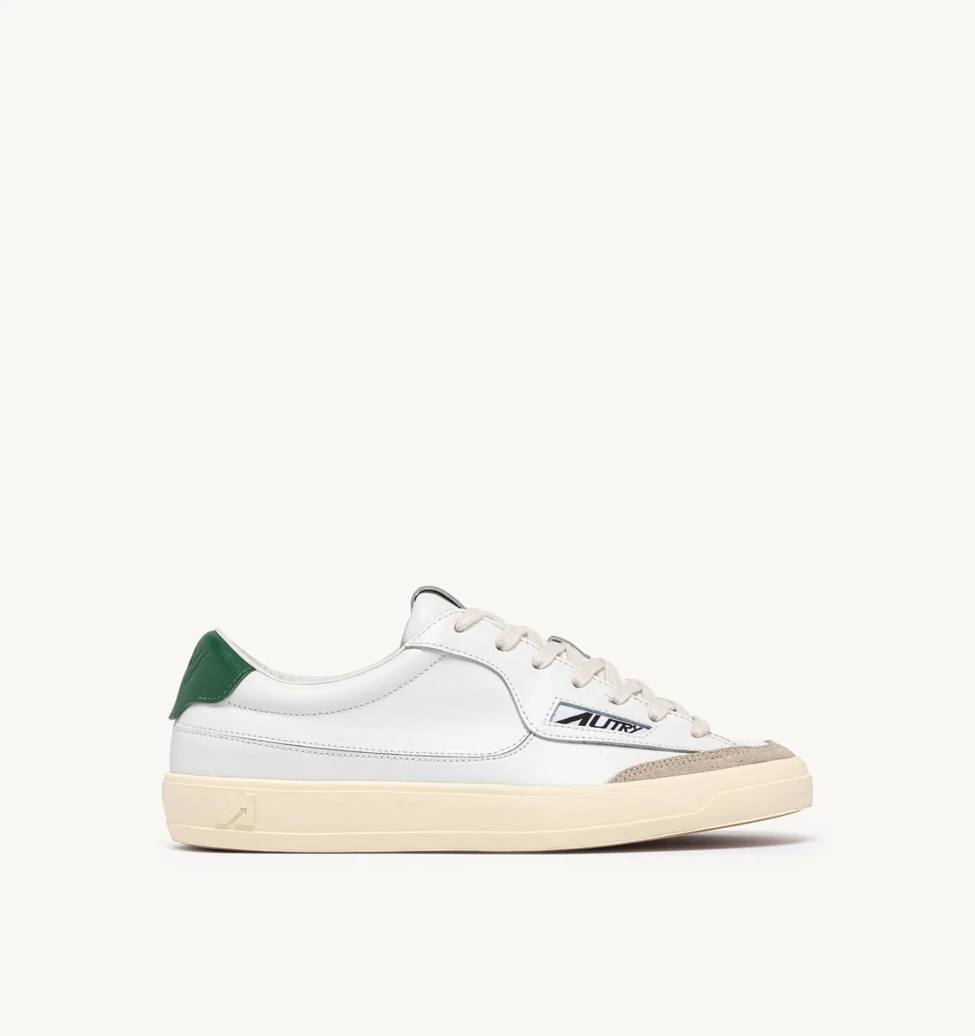 WINDSCAPE LOW SNEAKERS IN WHITE AND AMAZON LEATHER - 1