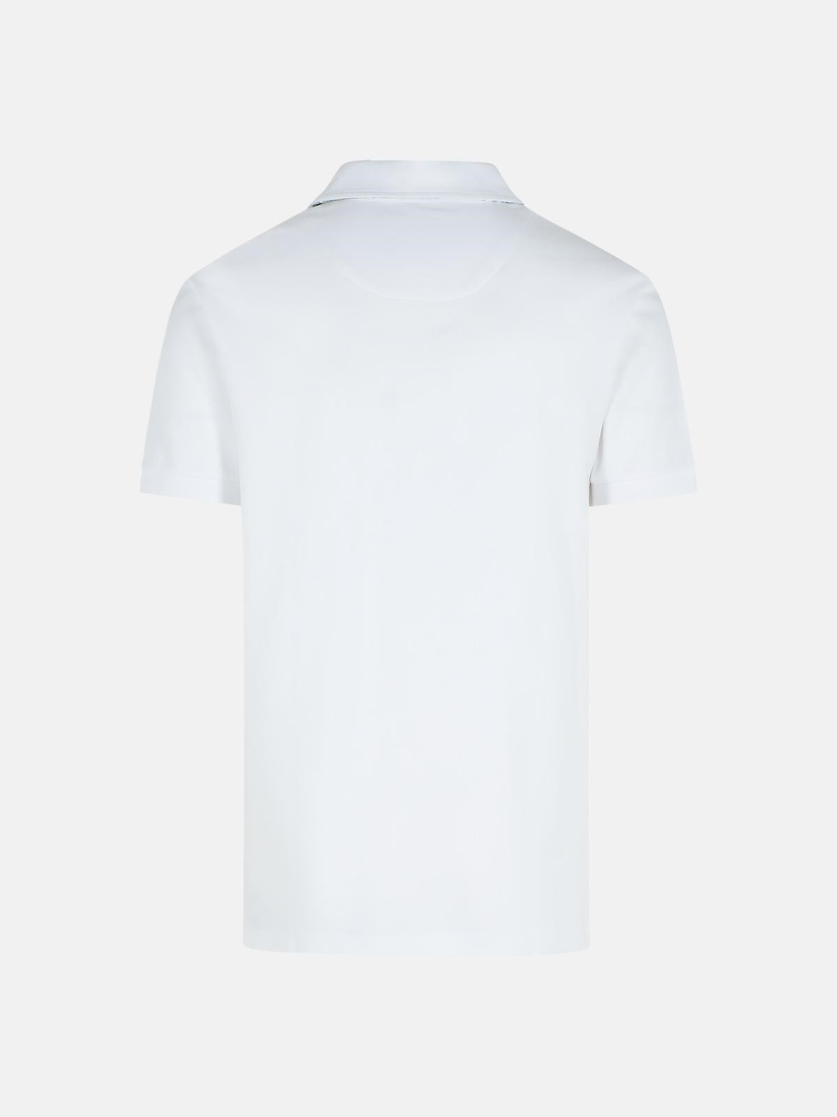 'ROMA' WHITE COTTON POLO SHIRT - 3