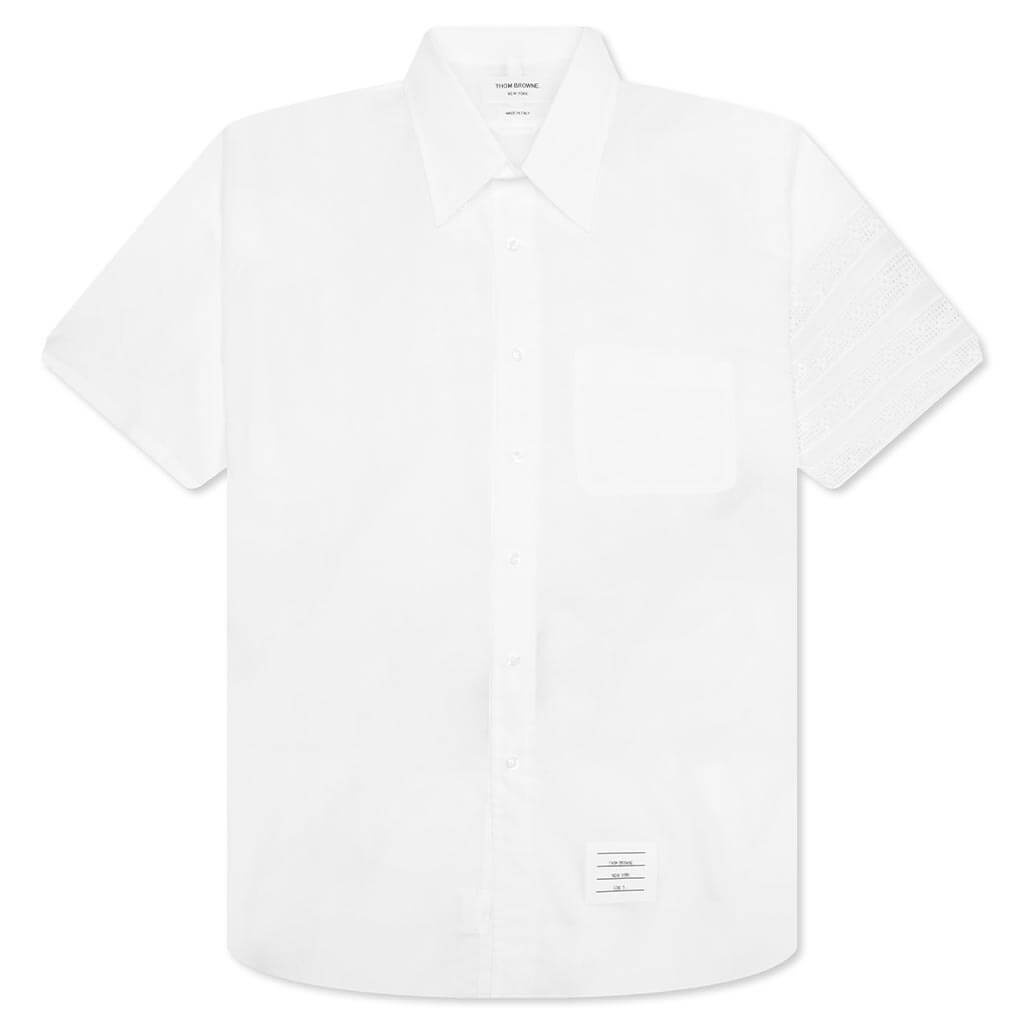 STRAIGHT FIT 4BAR BUTTON DOWN S/S SHIRT - WHITE - 1