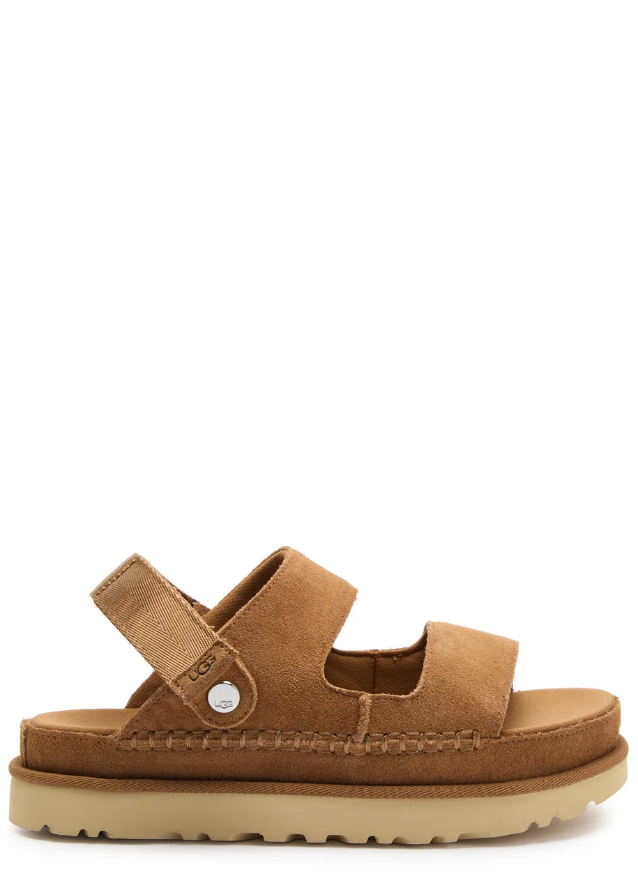 Ugg Goldenstar Glide Suede Flatform Sandals - 1