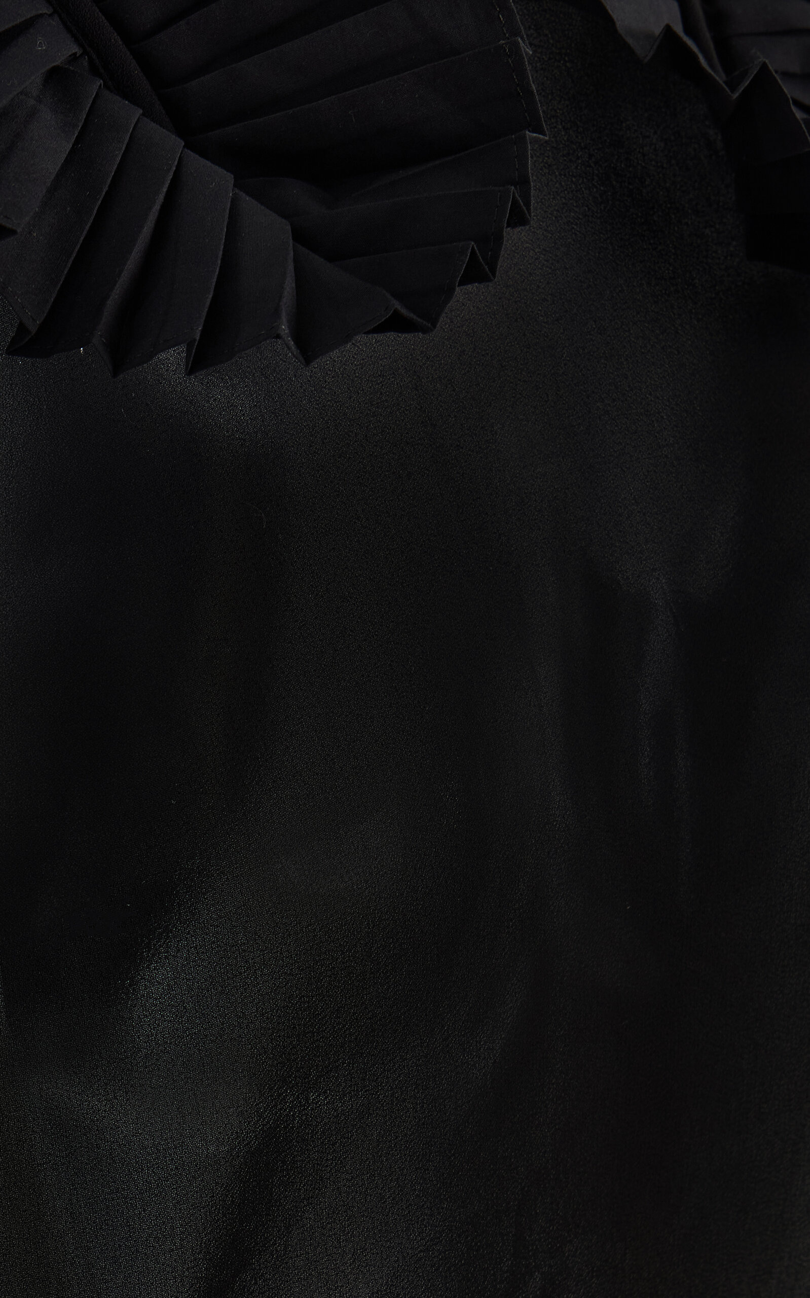 Pleated Ruffle Sheer Georgette Top black - 5