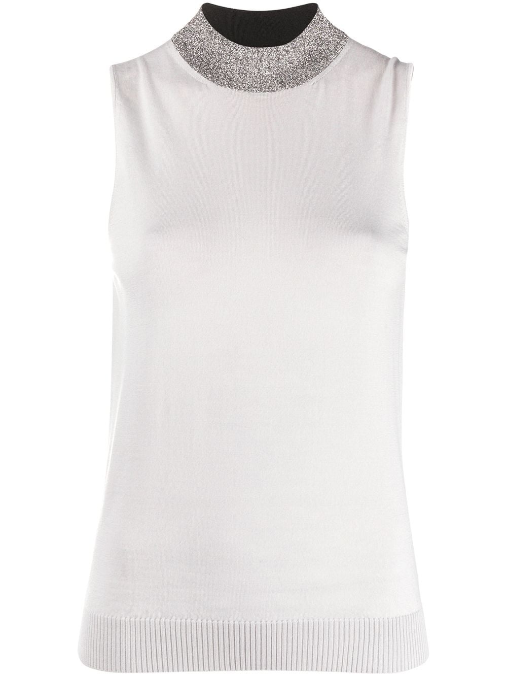 metallic neck sleeveless top - 1