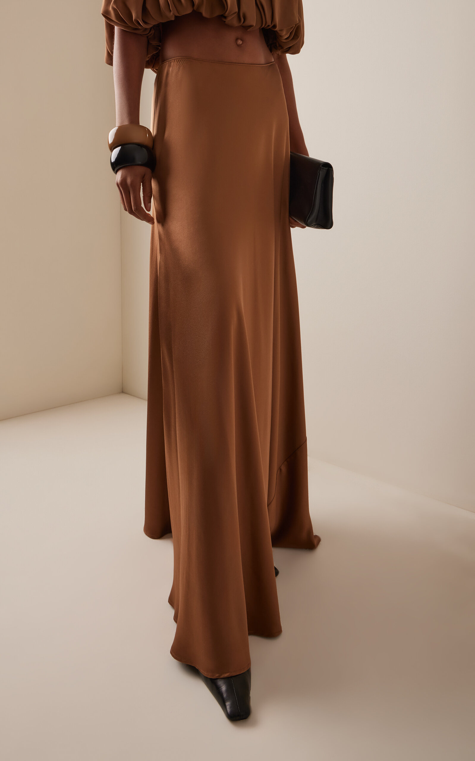 Antonia Silk Maxi Skirt tan - 4