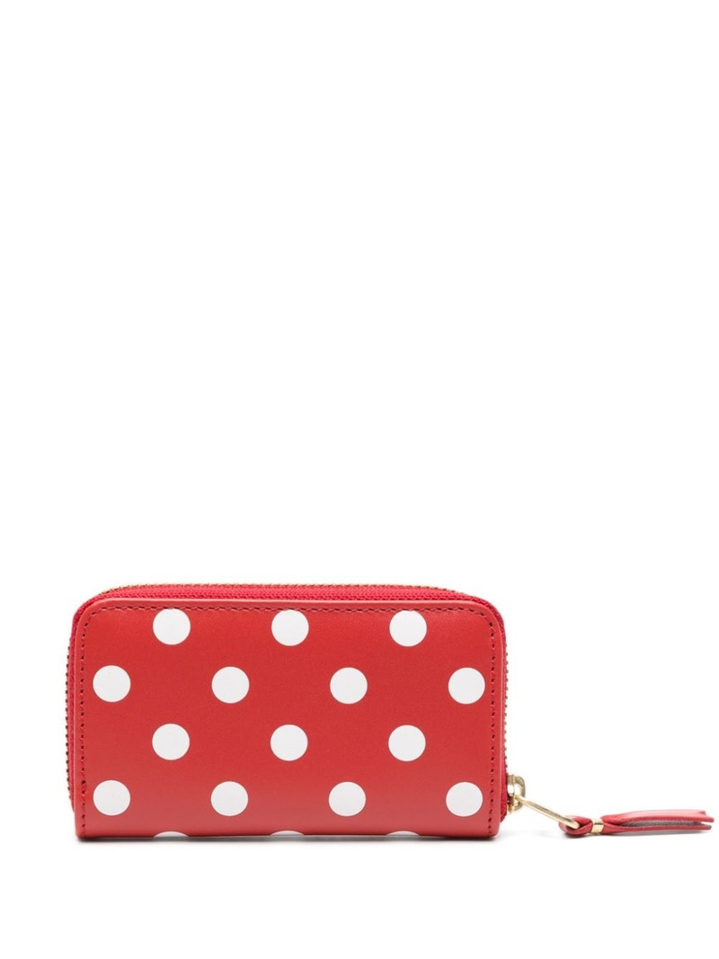 Comme Des Garçons polka dot-print leather wallet outlook