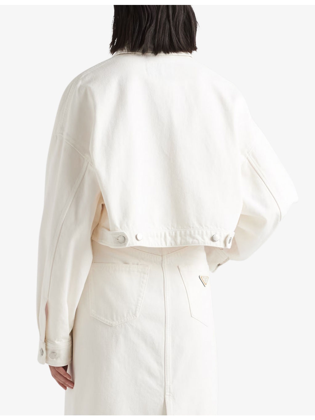 Brand-plaque cropped denim jacket - 3