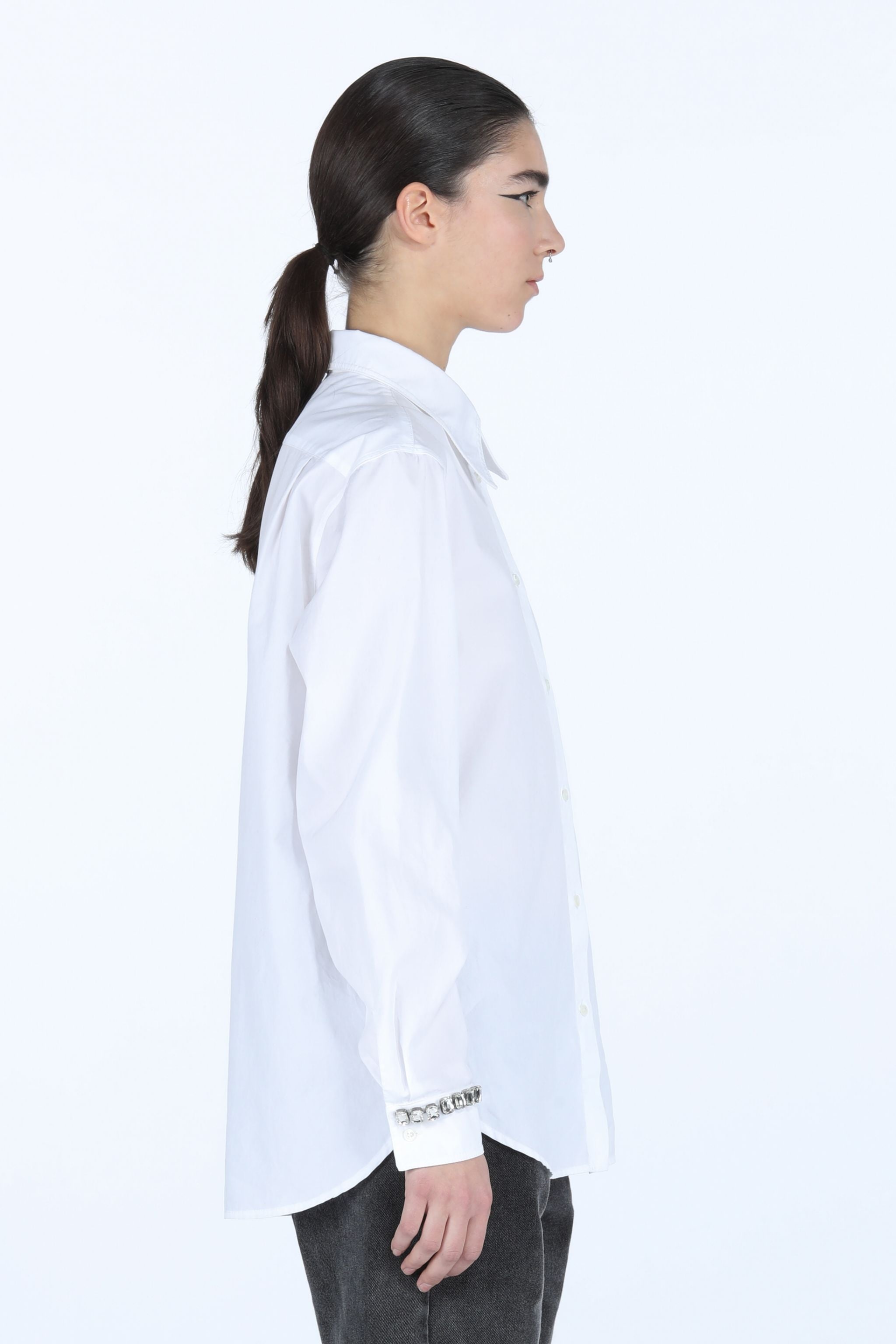 CRYSTAL-EMBELLISHED COTTON SHIRT - 3