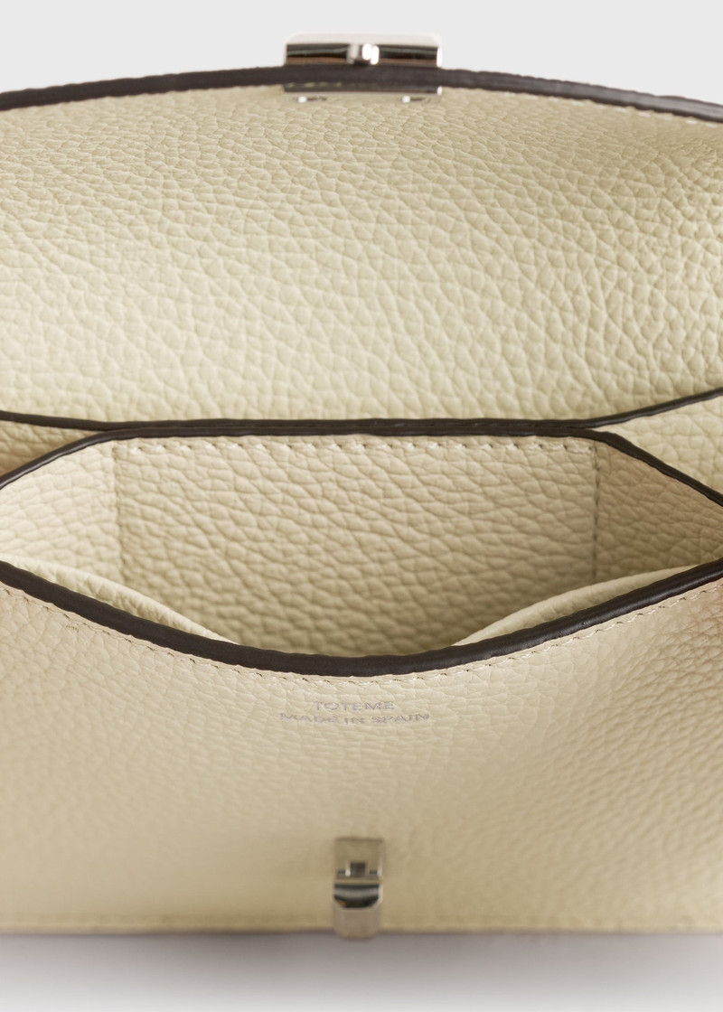 T-lock grained-leather cardholder milk 6