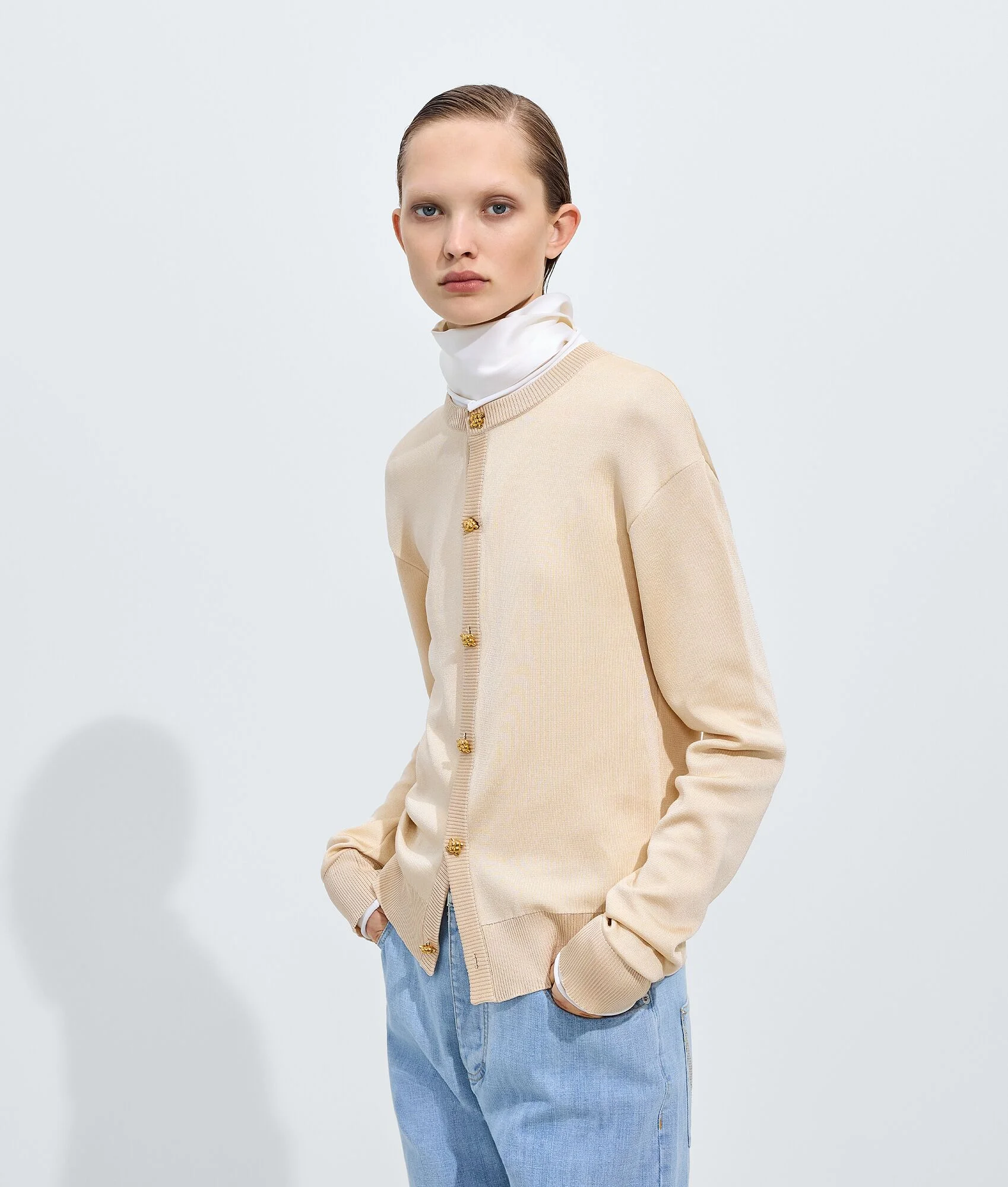 Silk Double Knit Cardigan - 1