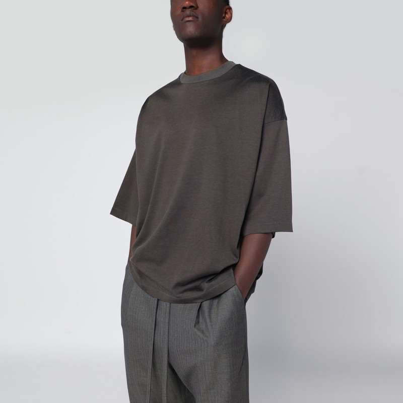 Oversized T-shirt in faded black jersey - 1