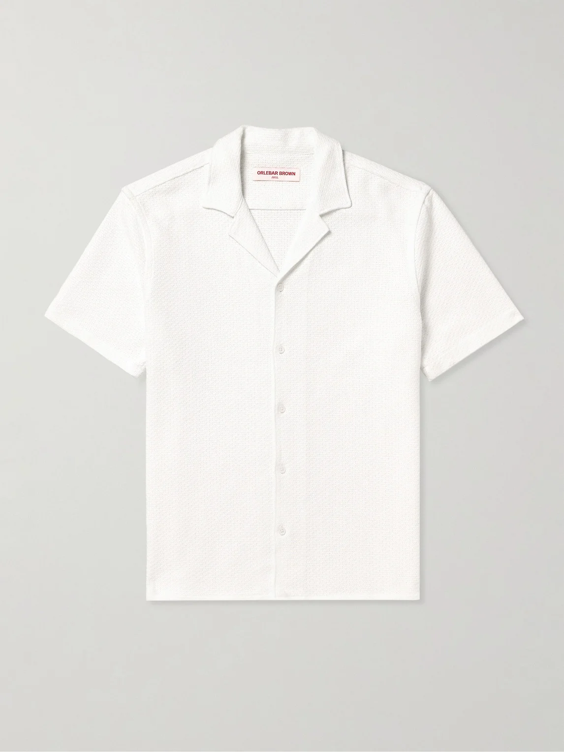 Maitan Camp-Collar Crocheted Cotton Shirt - 1