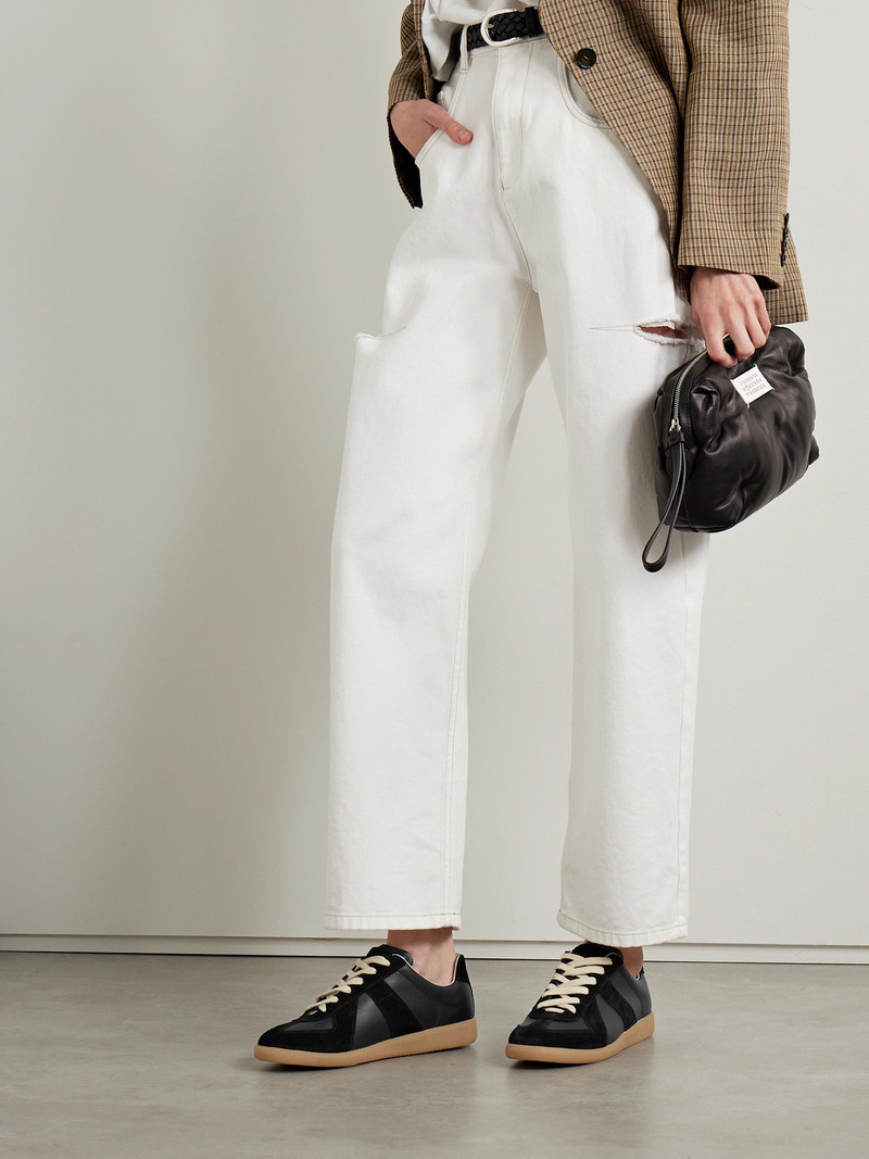 Maison Margiela Replica Suede And Leather Sneakers outlook