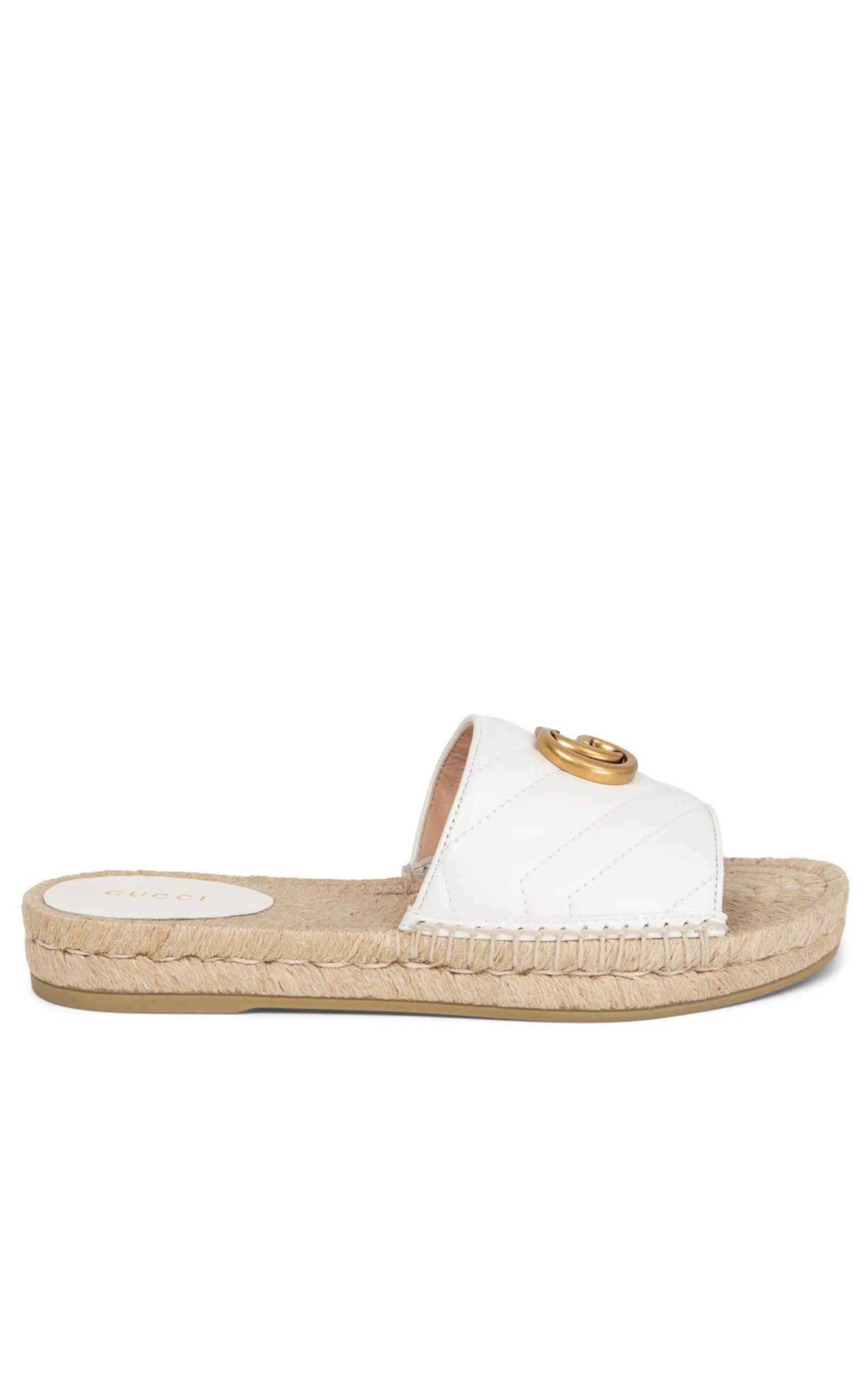Gg Logo Quilted Leather Espadrilles - 1
