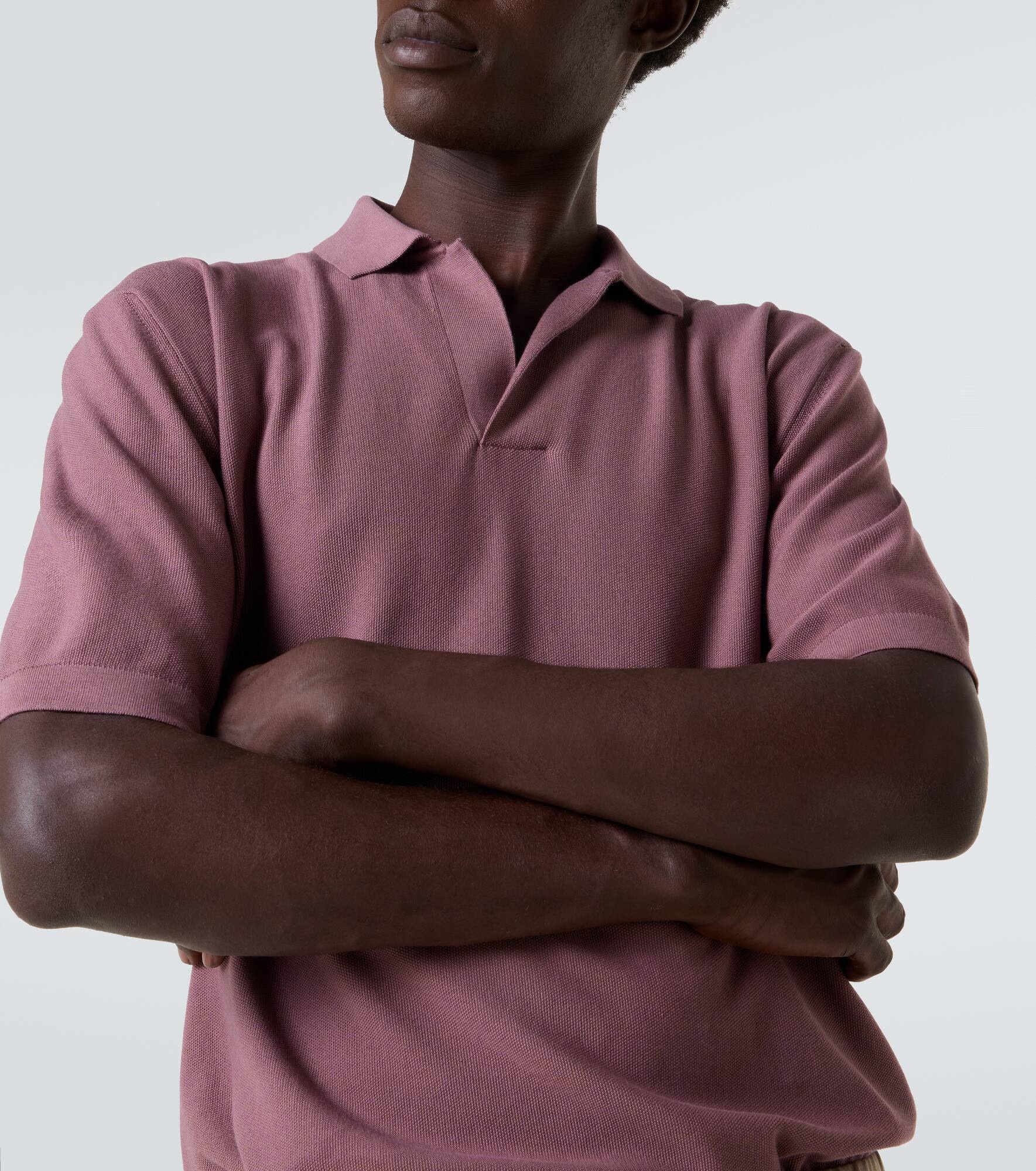 Cotton and silk polo shirt - 5