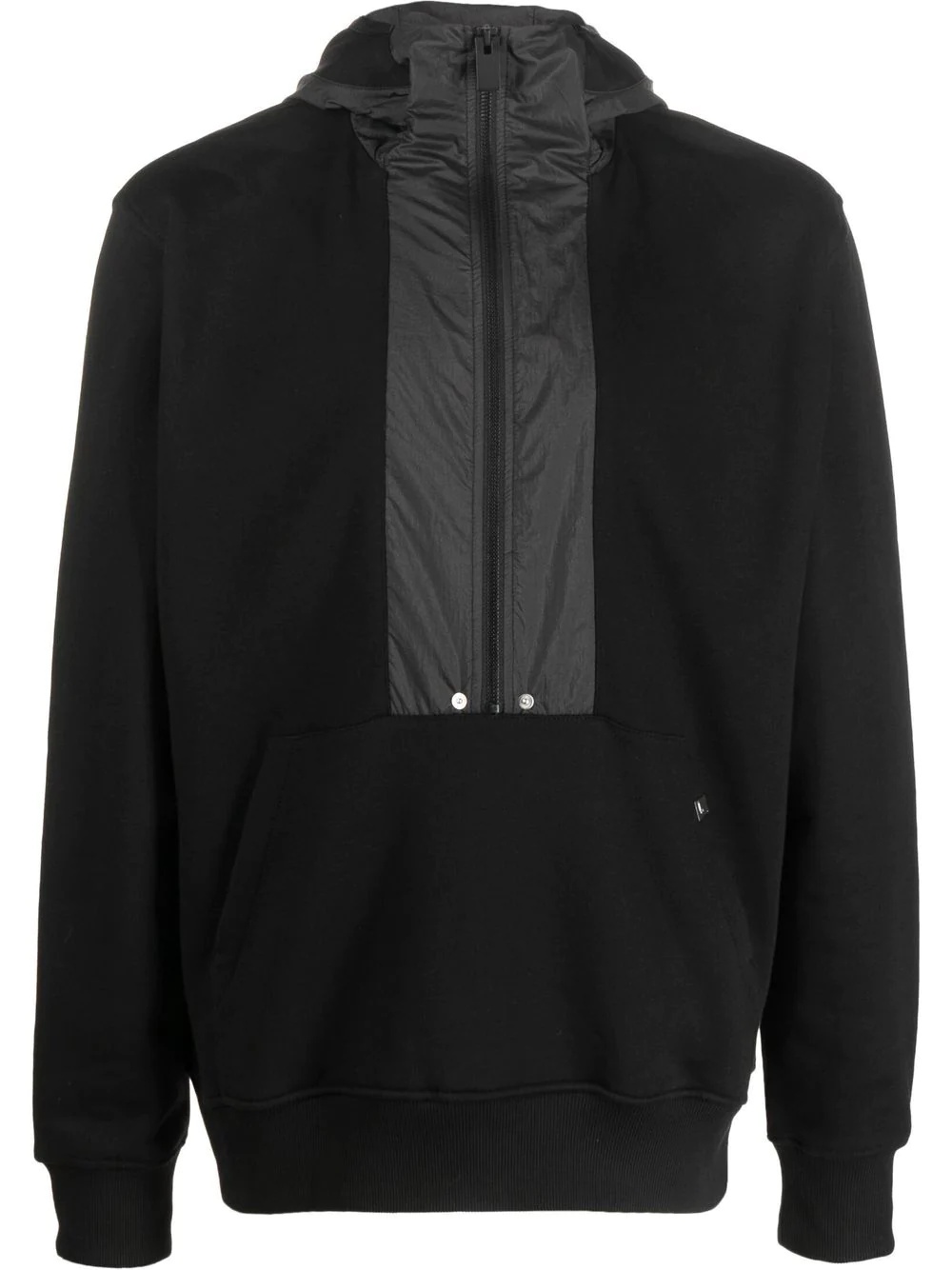 panelled long-sleeve hoodie - 1
