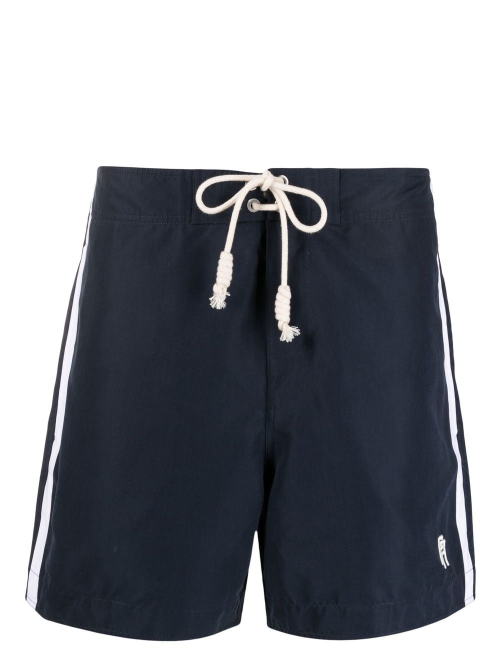 logo-embroidered swimming shorts - 1