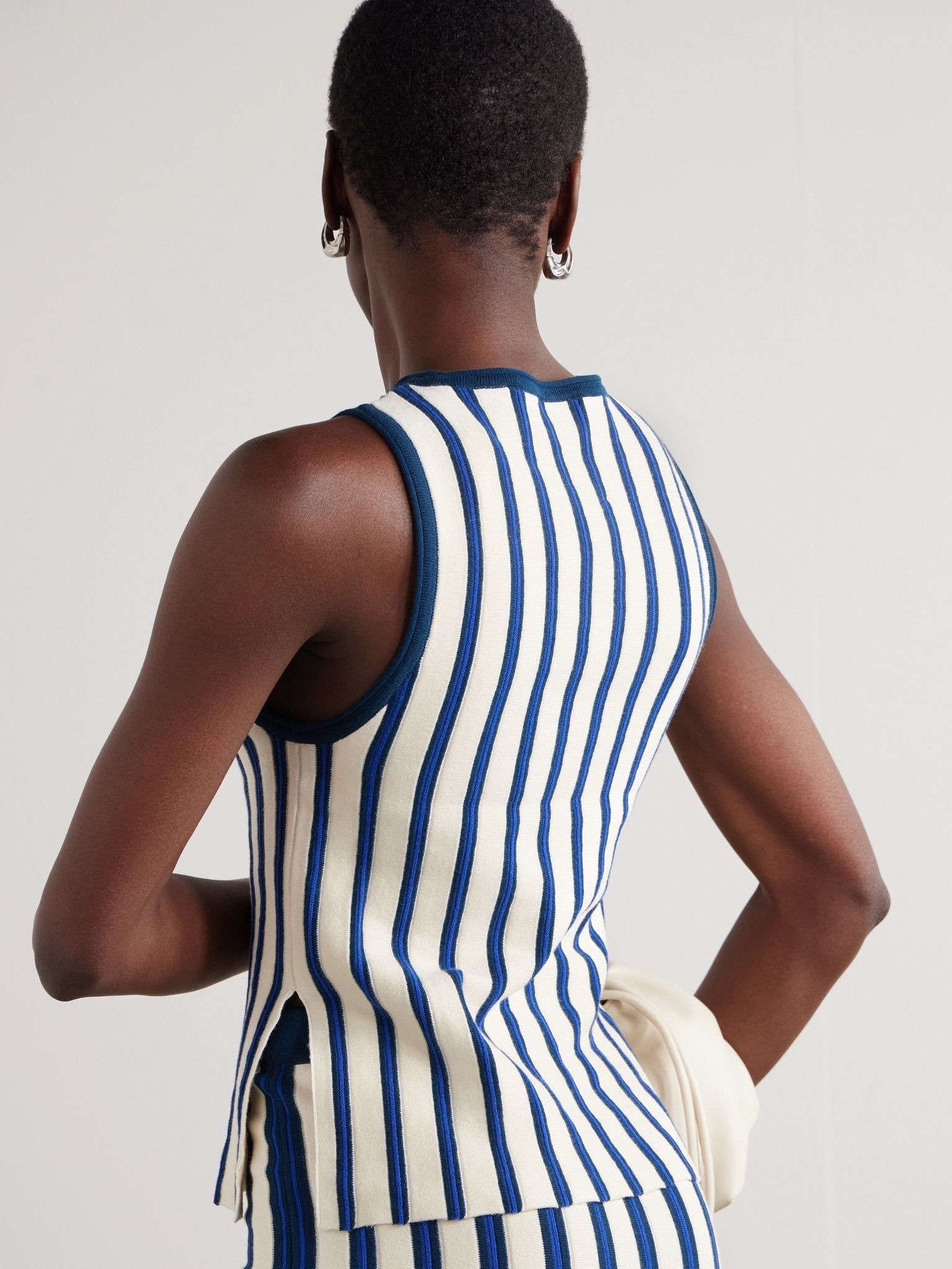 Manglar striped organic cotton top Blue - 3