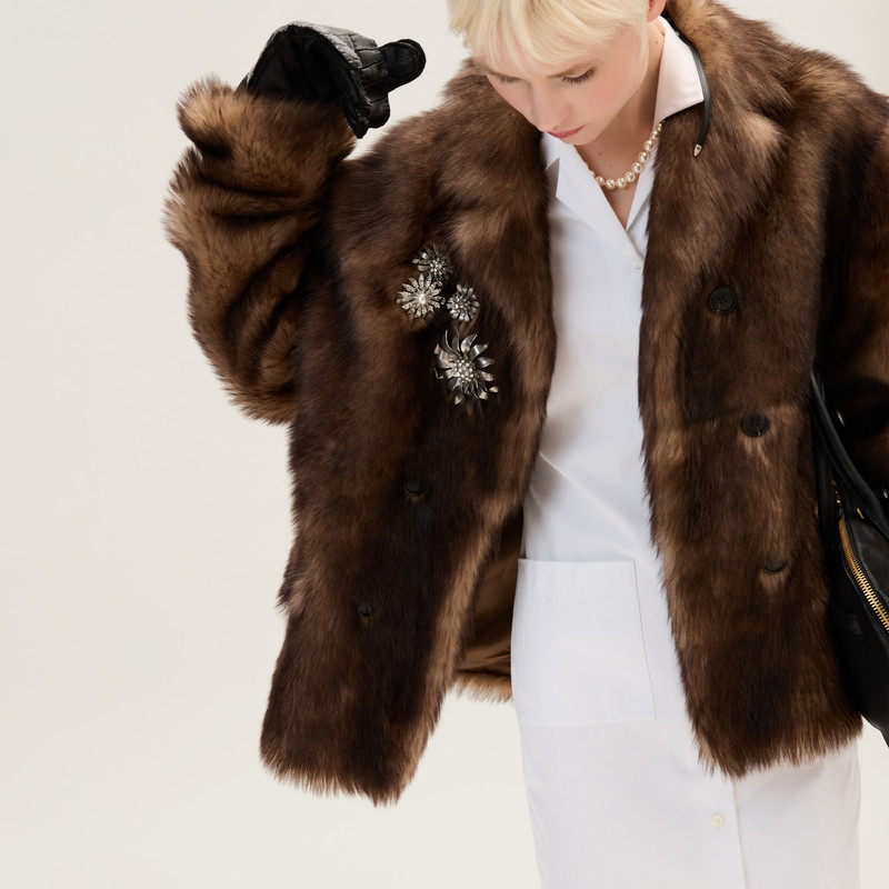 Double-breasted shearling jacket 4