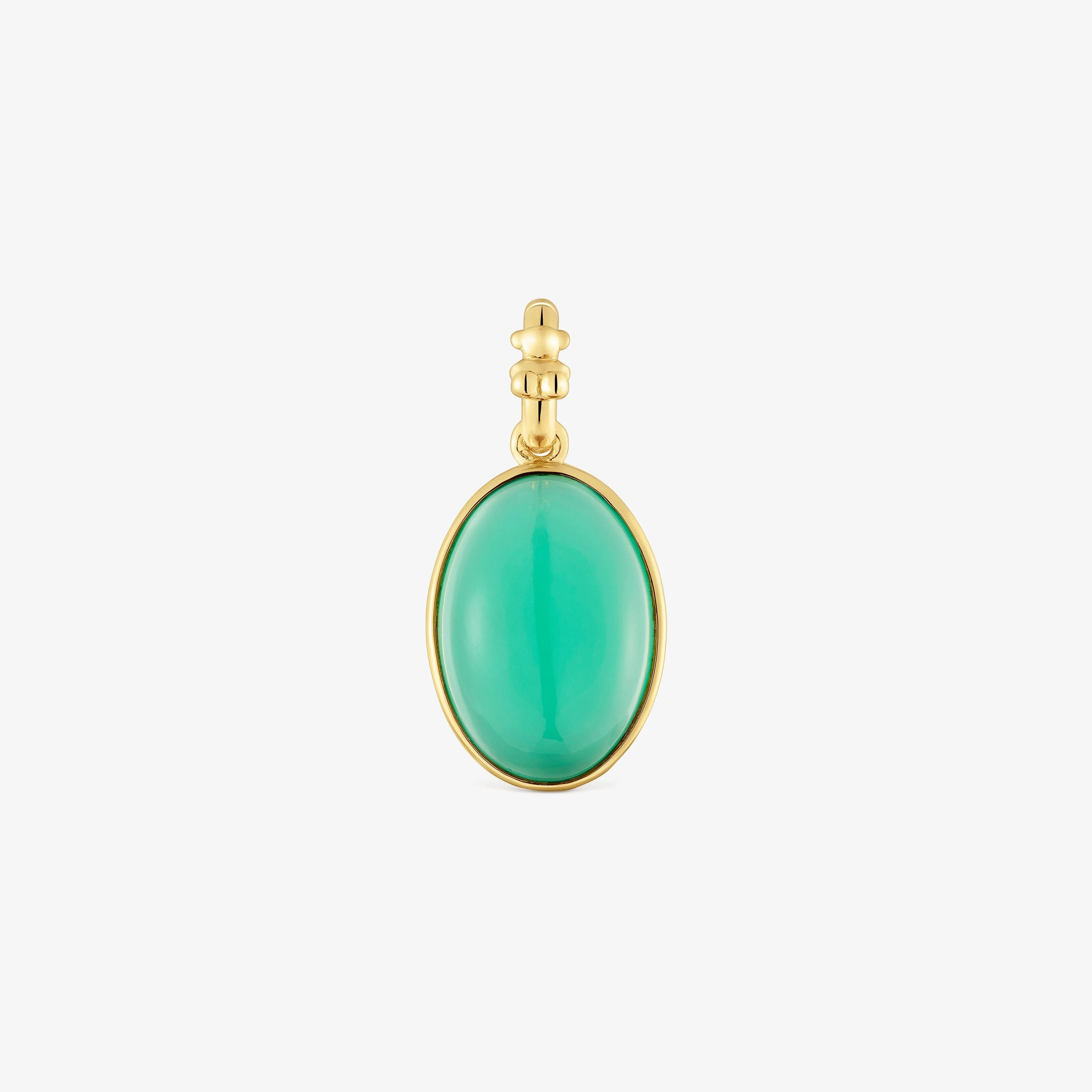 Small 18K gold vermeil Pendant with green chalcedony Medallions - 1