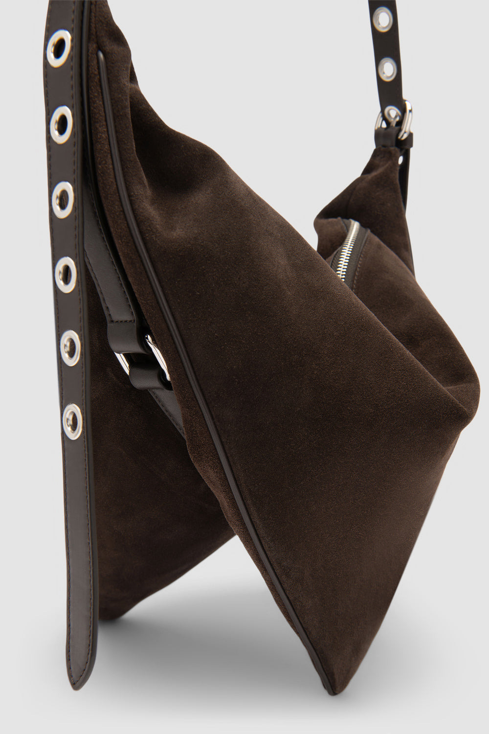 Trayana Ristretto Suede and Nappa Leather Crossbody Bag - 4