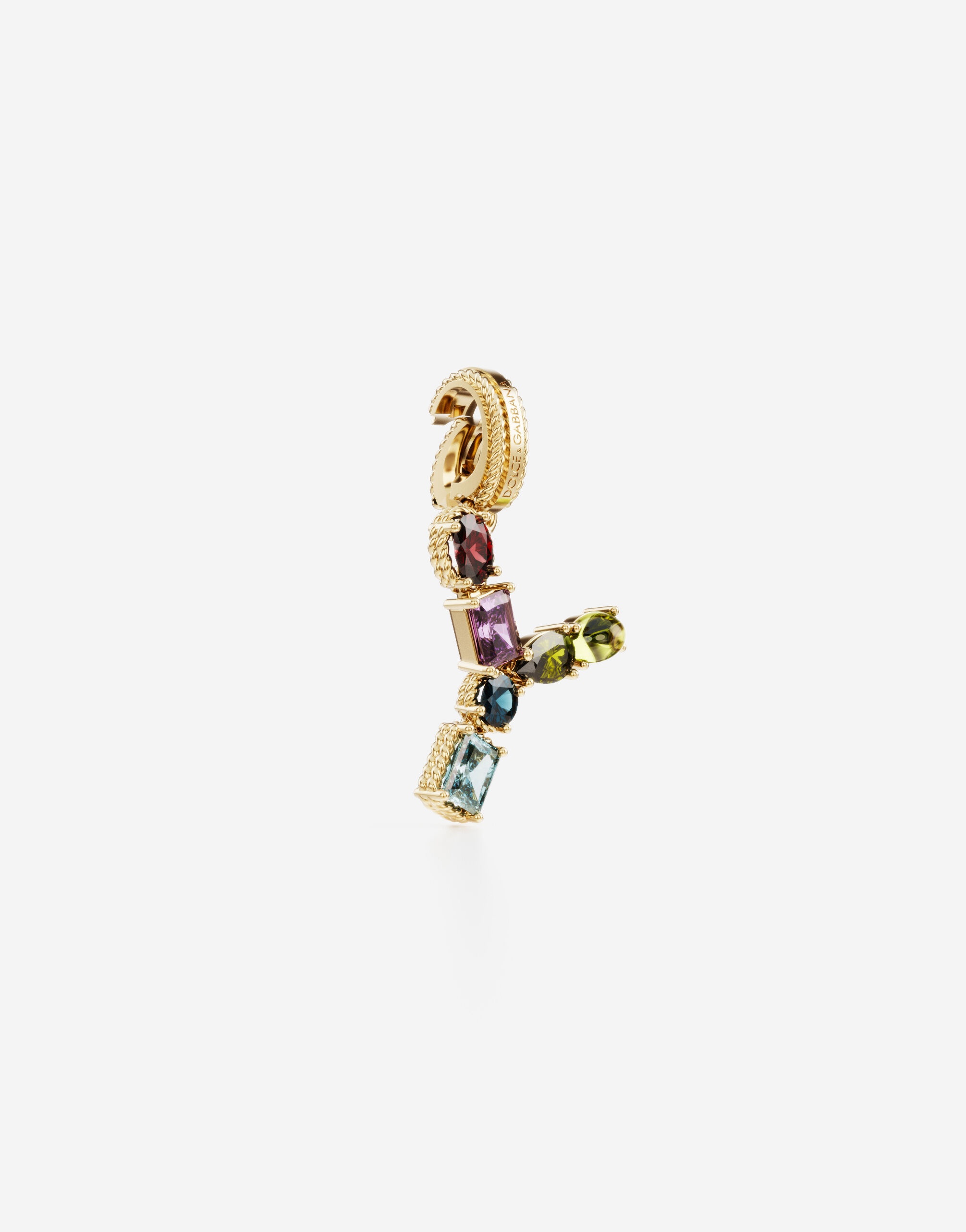 Charm Y Lettering 18-carat yellow gold and multicolored gems - 2