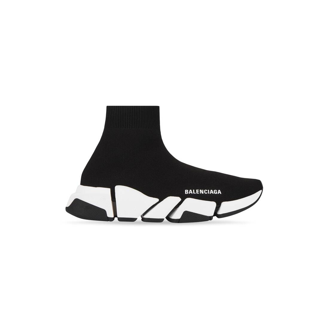 Women's Speed 2.0 Recycled Knit Sneaker Bicolor Sole in Black/white - 1