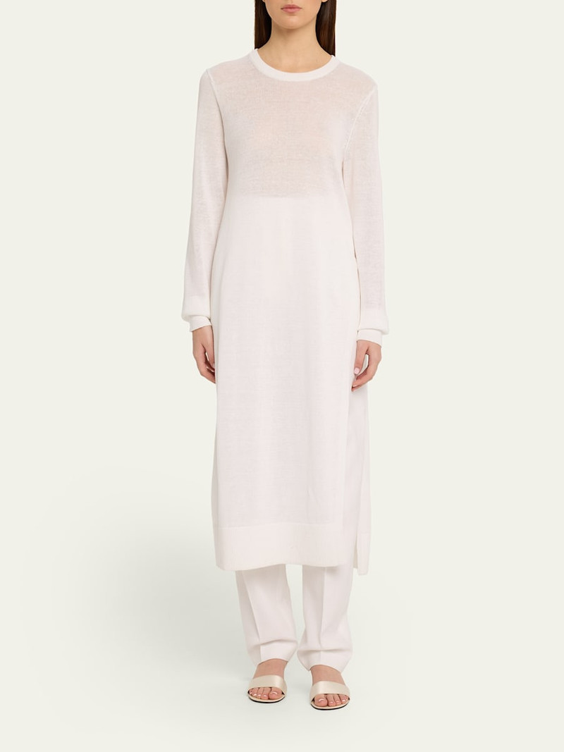 MICHAEL KORS COLLECTION Linen Cotton Crewneck Sweater Dress outlook