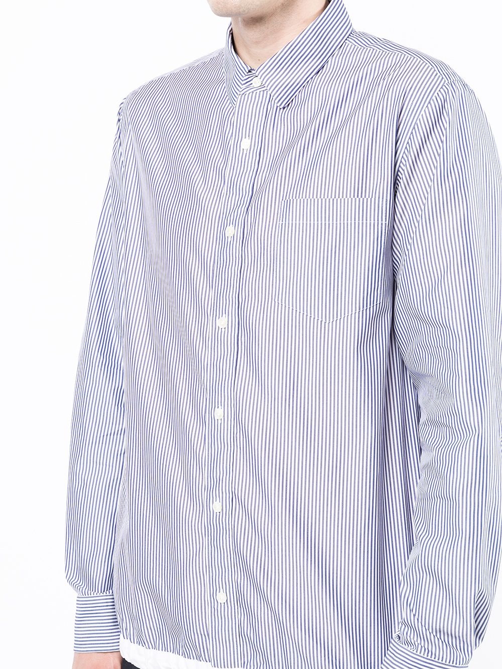 elasticated hem button-up shirt - 5