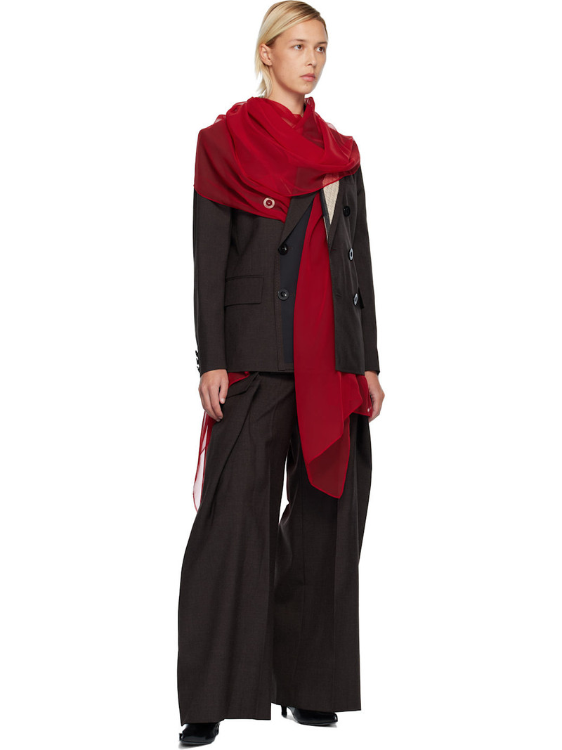 sacai Brown Suiting Trousers outlook