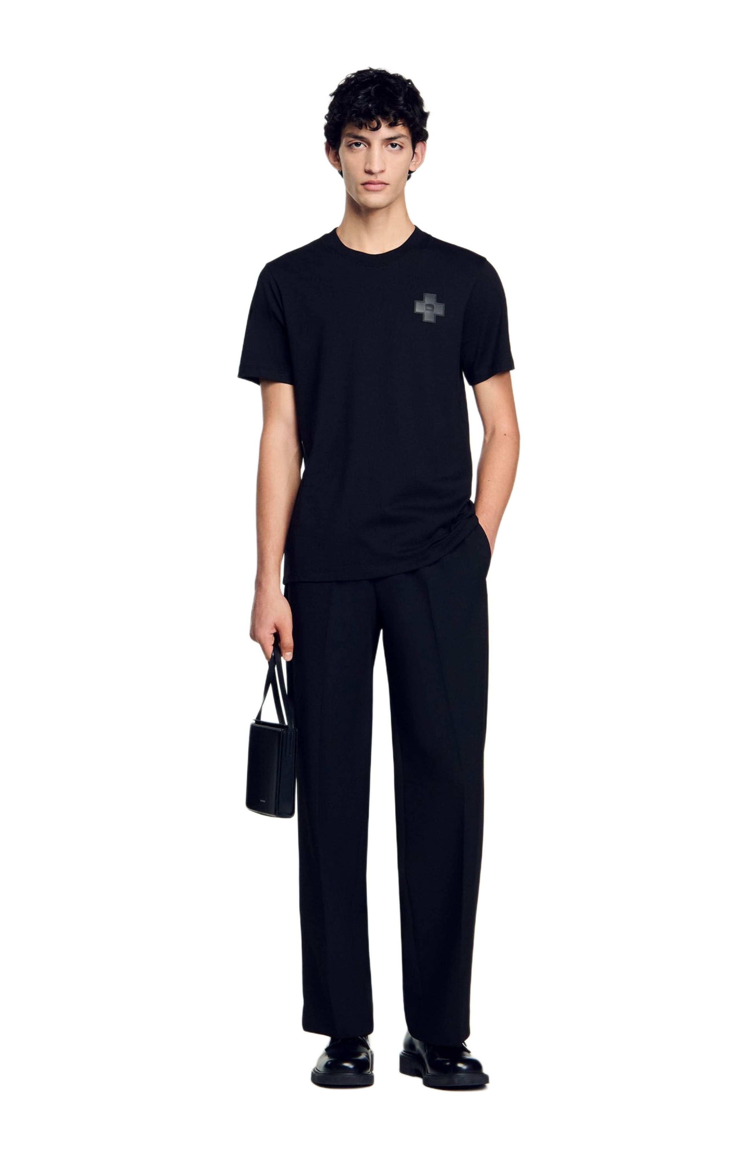 SANDRO Cross T-shirt in Black at Nordstrom - 6