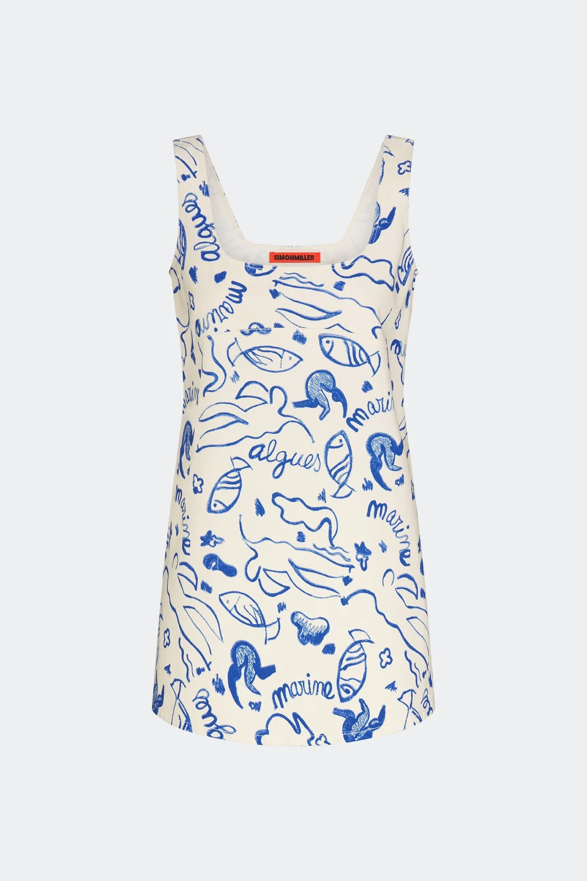 Sahara Printed Denim Dress In Marine Print - 1