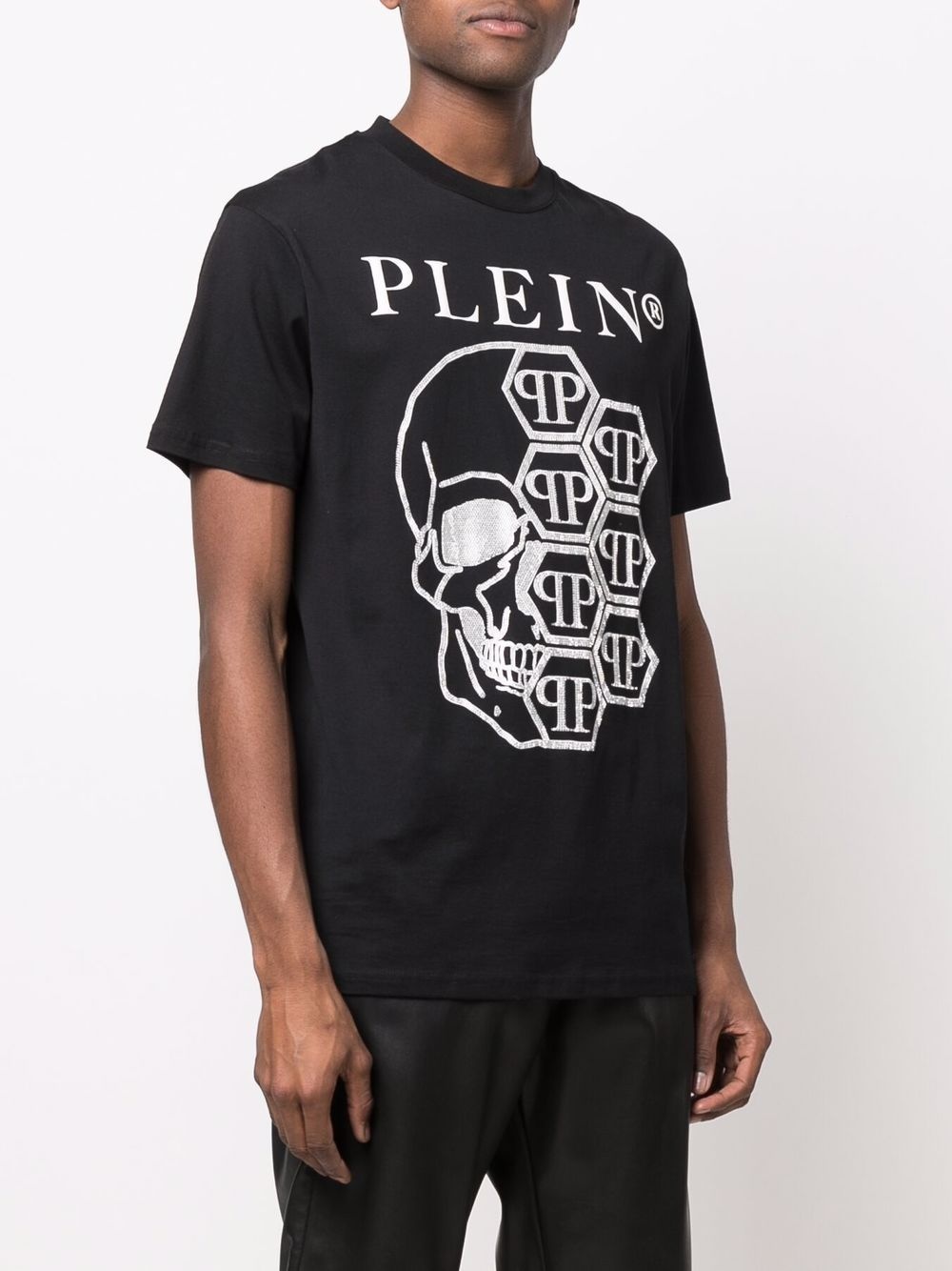 embellished skull logo-print T-shirt - 4