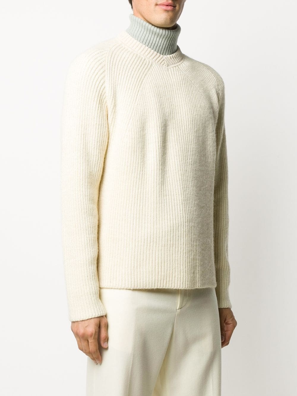 knitted crew neck jumper - 3