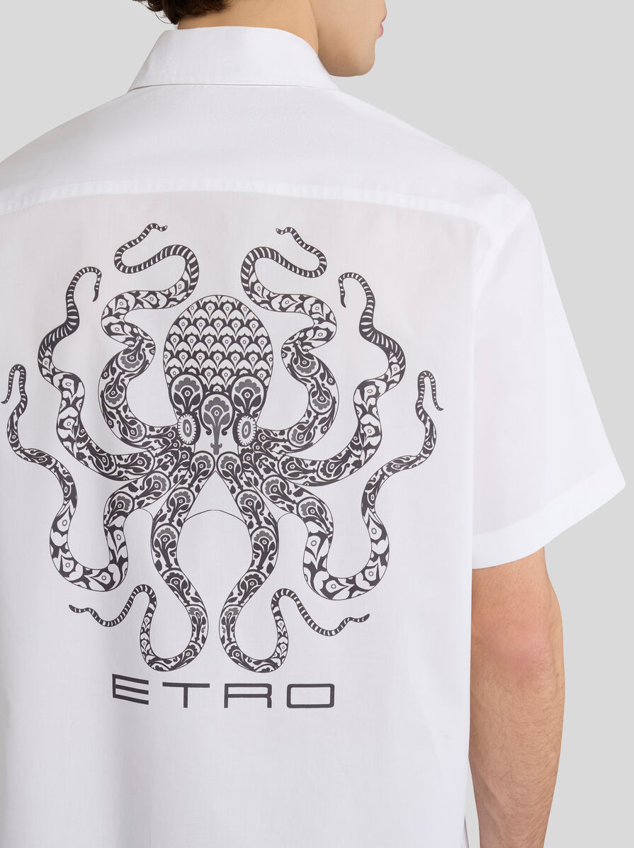 STRETCH COTTON SHIRT WITH OCTOPUS - 3