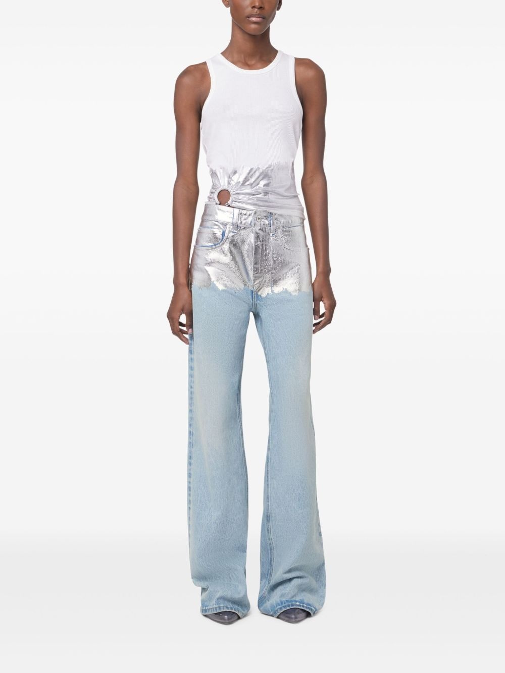 metallic detailing jeans - 2
