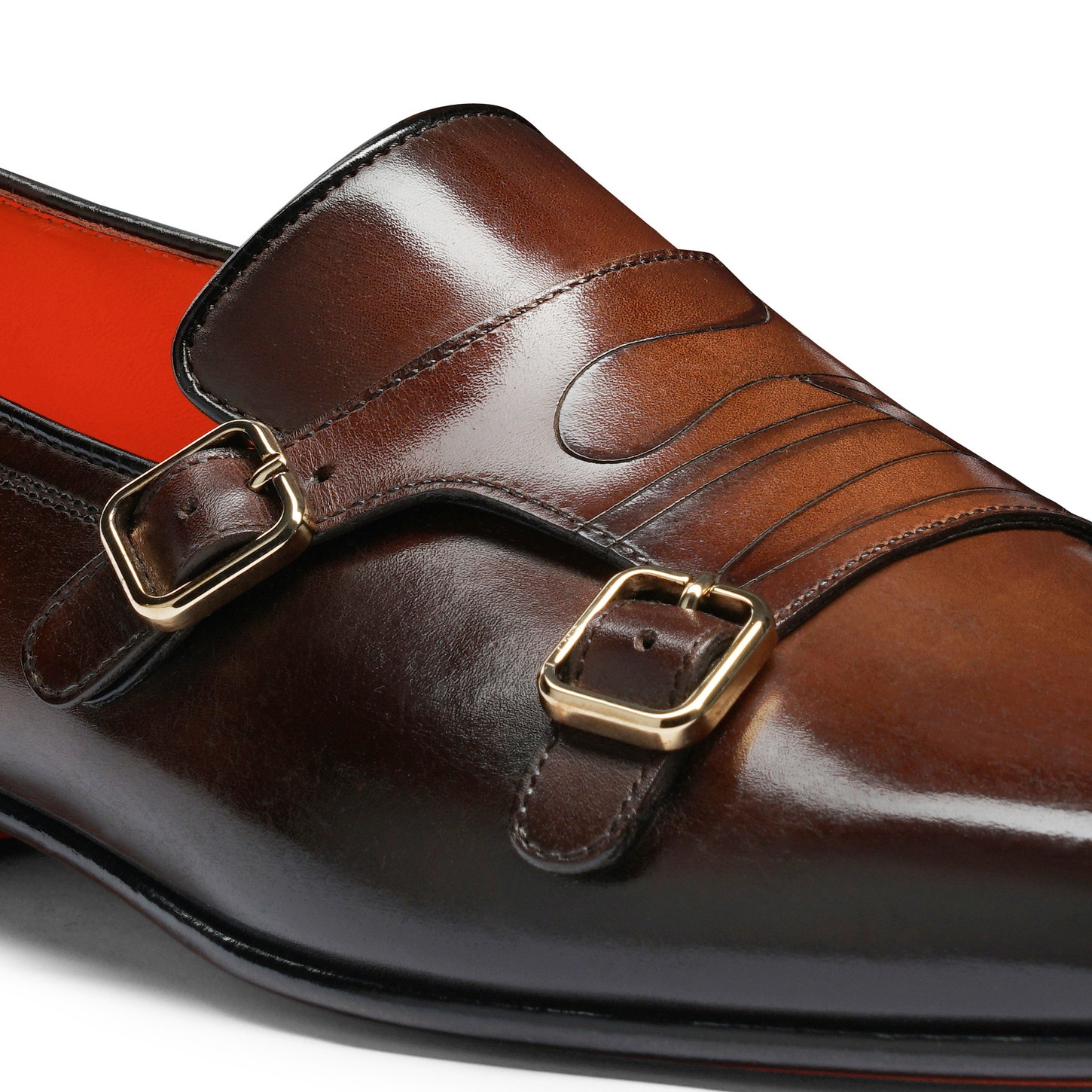 Men's dark brown leather double-buckle loafer - 6