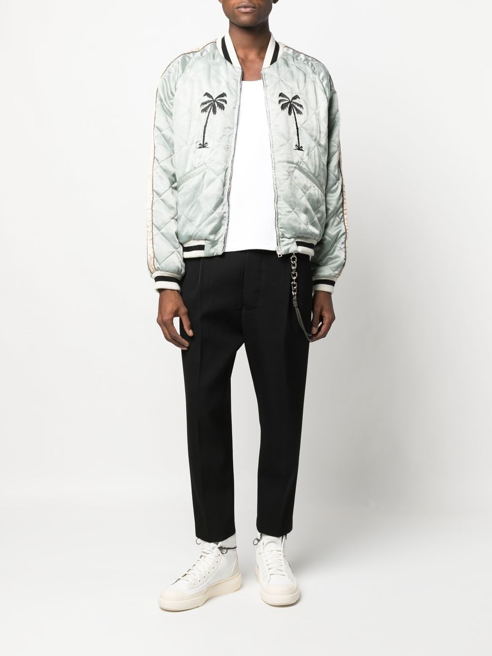 embroidered-motif quilted jacket - 2