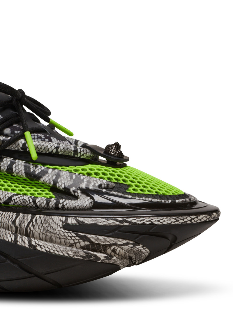Unicorn mesh and snakeskin-effect leather trainers 8