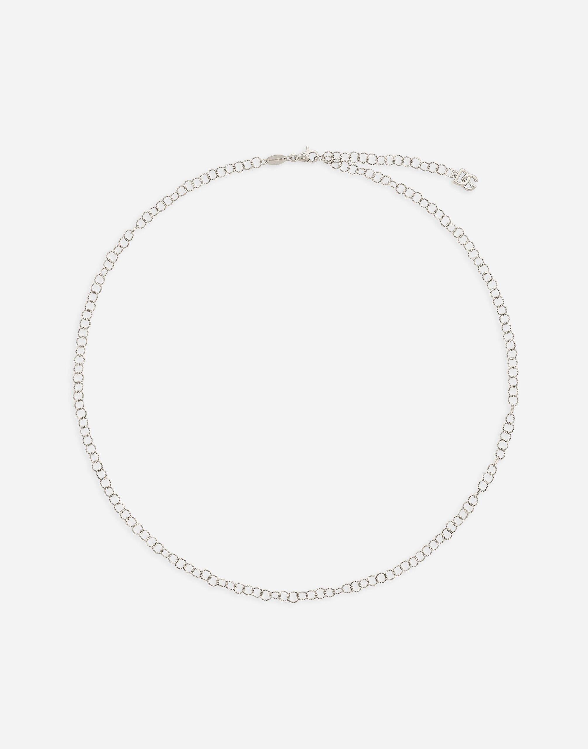 Twisted wire chain necklace in white gold 18Kt - 1