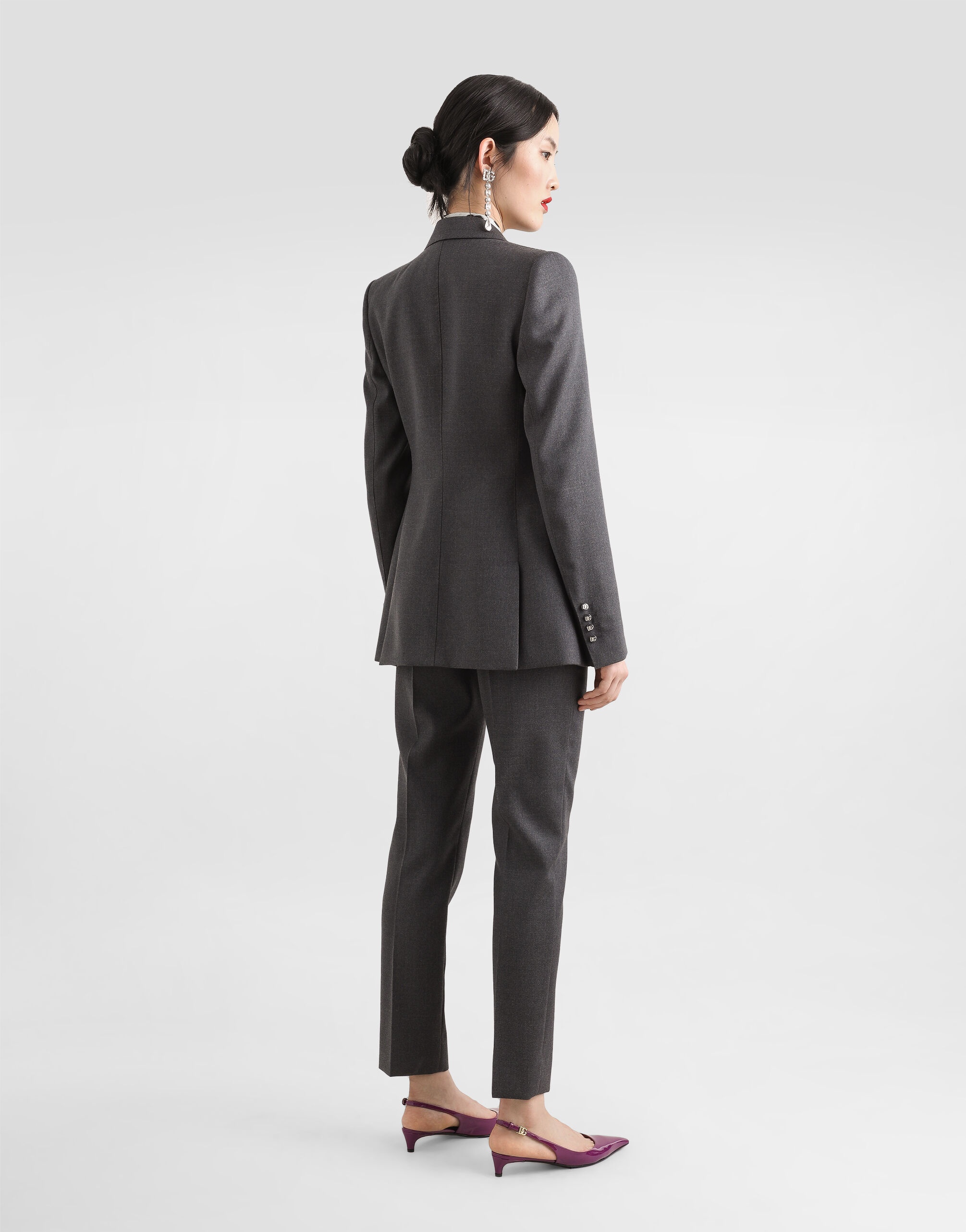 Single-breasted woolen Turlington blazer - 3