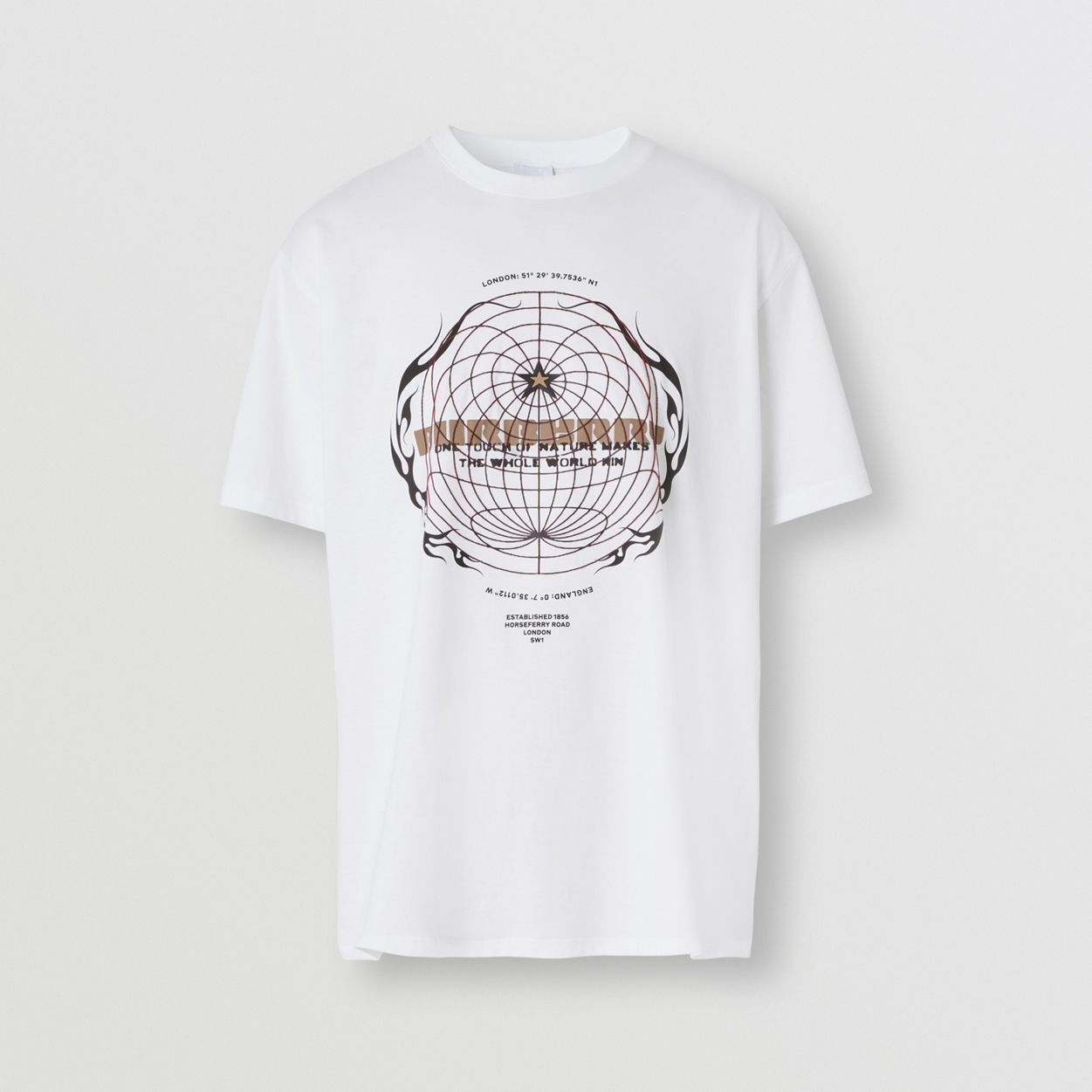 Globe Graphic Print Cotton Oversized T-shirt - 1