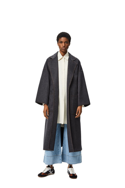 Loewe Oversize belted coat in cashmere and silk outlook