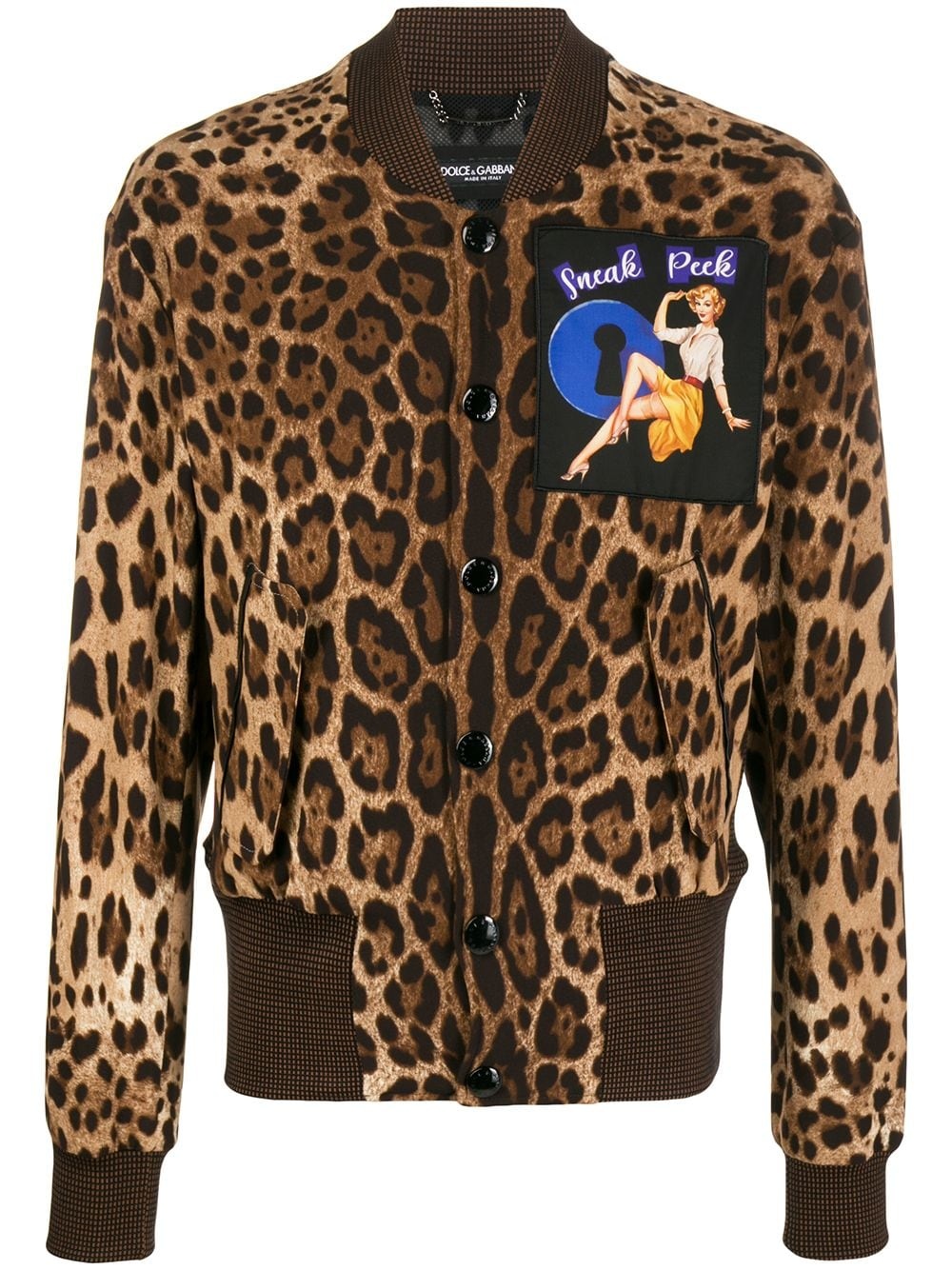 leopard-print bomber jack - 1